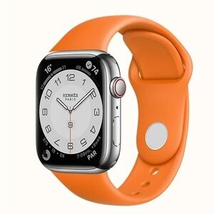 Brand new orange Hermes Apple Watch Sport band, fits 42/44/45 mm
